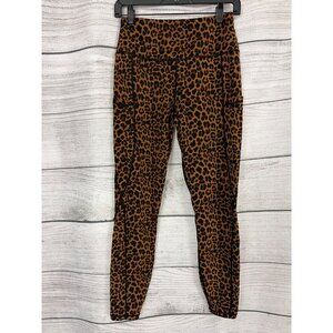 G4Free Leopard Print High Waist Leggings W Pockets